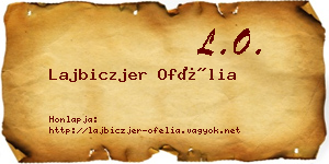 Lajbiczjer Ofélia névjegykártya
